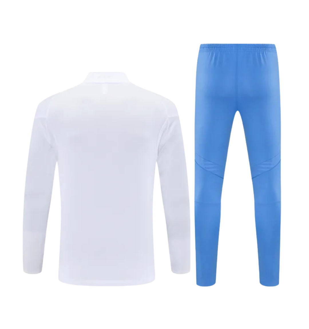 Chándal con cremallera 1/4 del Real Madrid 2025/2026 blanco/azul claro