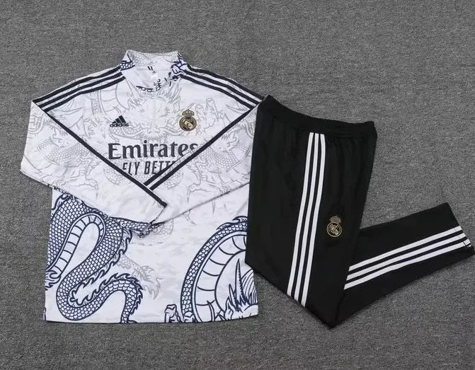 Real Madrid 2023/2024 1/4 Zipper Tracksuit Concept White