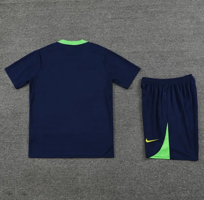 Chándal azul de manga corta/pantalones cortos de Brasil 2024