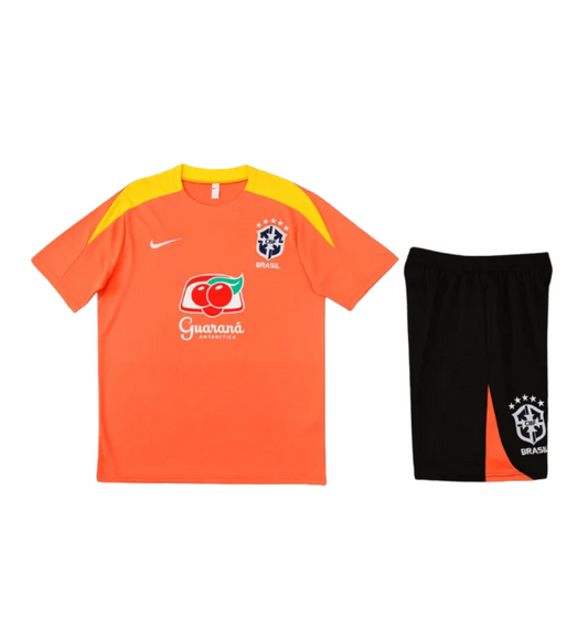 Brazil 2025 Short Sleeve/Shorts Tracksuit Orange