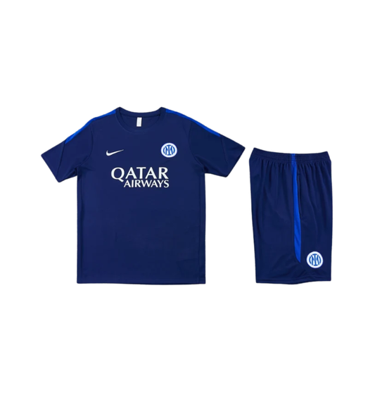 Chándal azul de manga corta/pantalones cortos del Inter de Milán 2024/2025