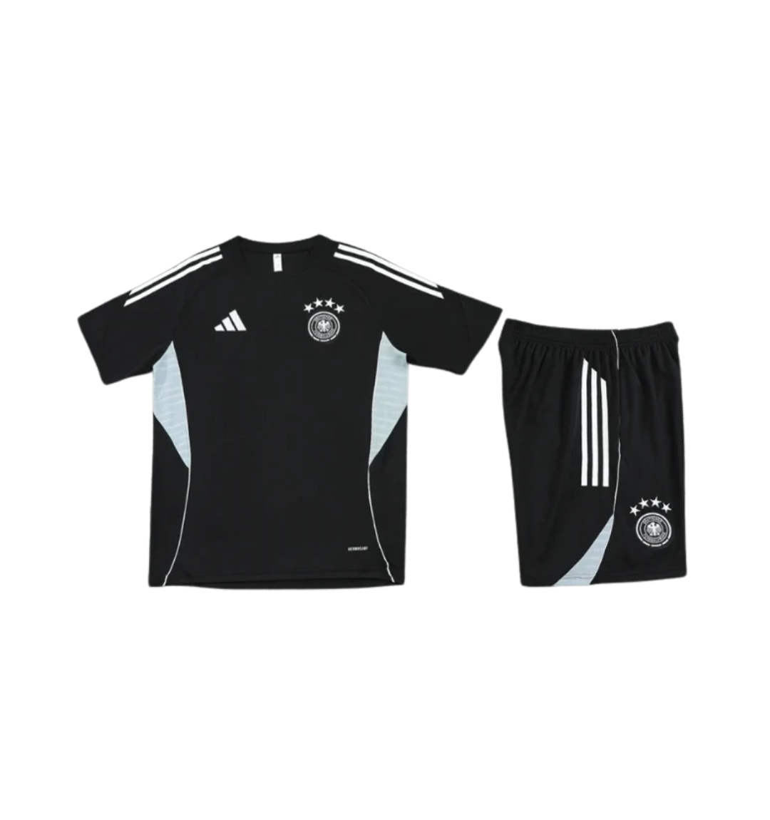 Chándal negro de manga corta y pantalones cortos de Alemania 2024