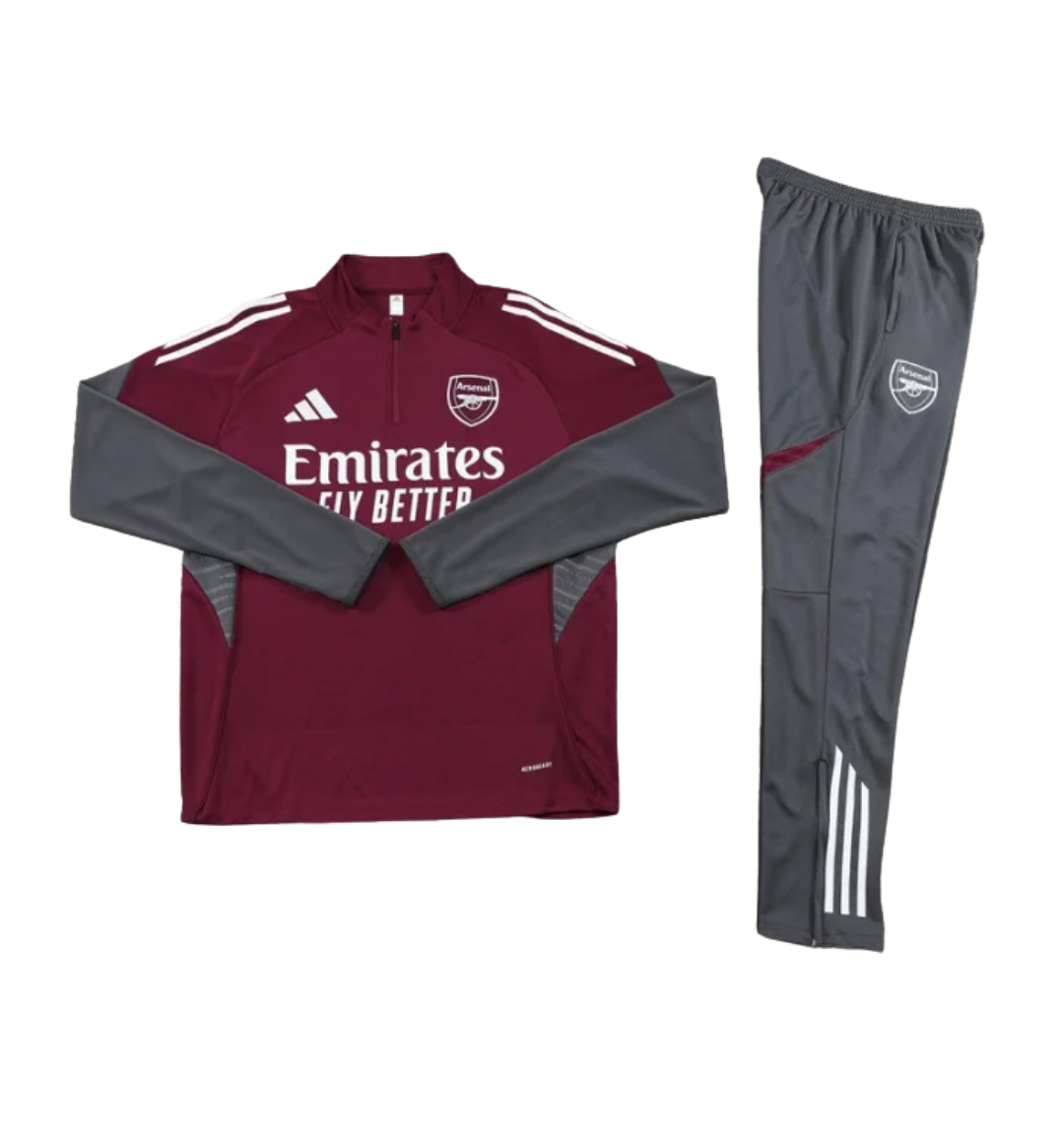 Chándal Arsenal 2025/2026 con cremallera 1/4 rojo/gris