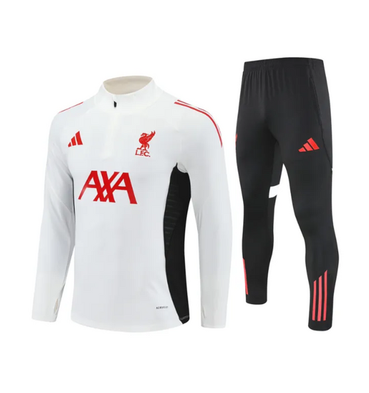 Liverpool 2025/2026 1/4 Zipper Tracksuit White