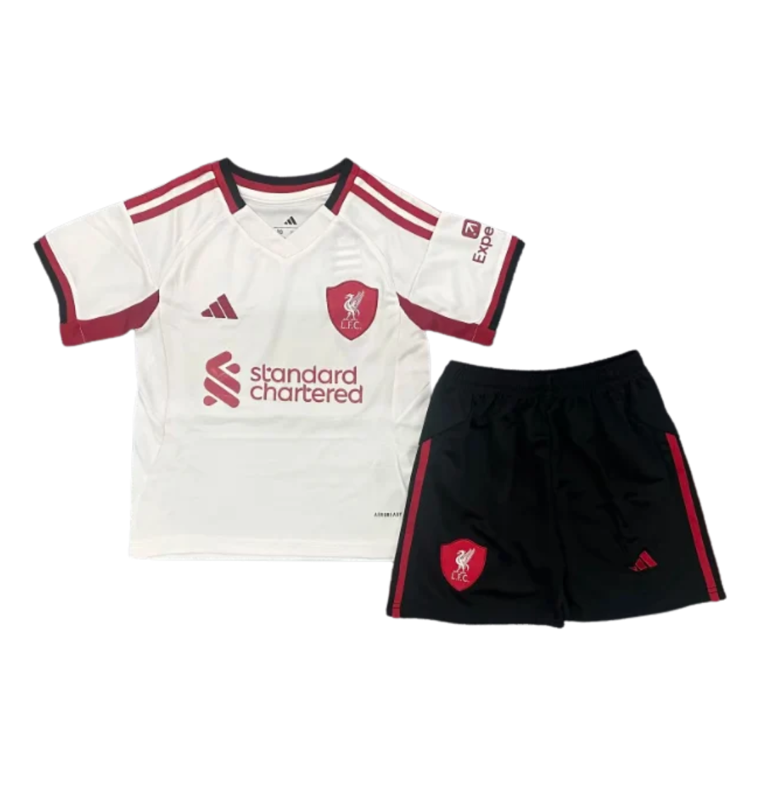 Conjunto visitante del Liverpool 2025/2026 (adultos y niños)