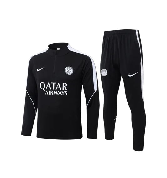 PSG 2026/2027 1/4 Zipper Tracksuit Black