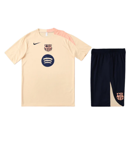 Chándal de manga corta/pantalones cortos del Barcelona 2025/2026 rosa claro