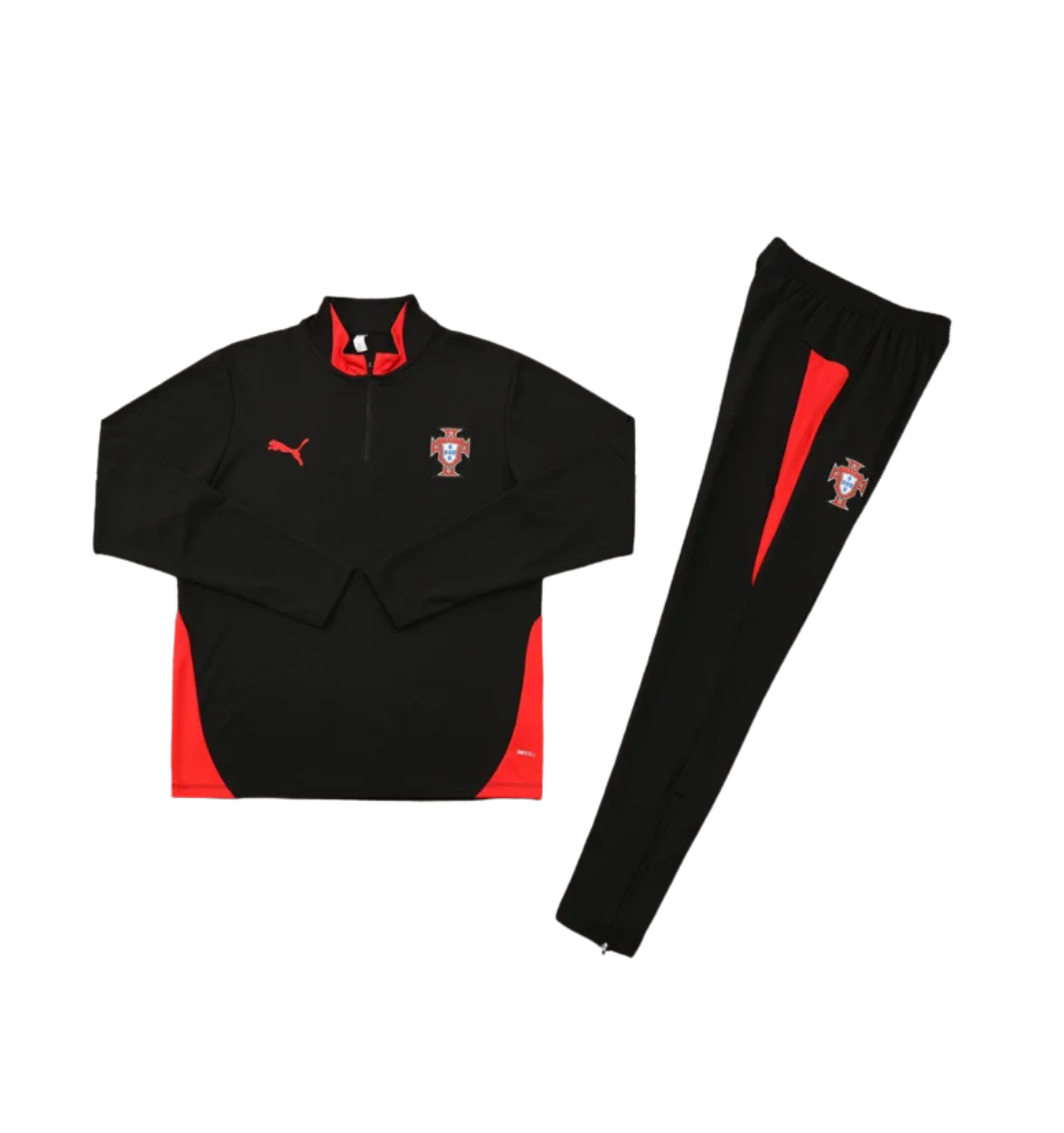 بدلة رياضية سوداء بسحاب ربعي، البرتغال 2026