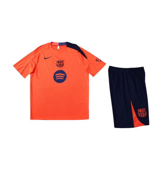 Chándal naranja de manga corta/pantalones cortos del Barcelona 2025/2026