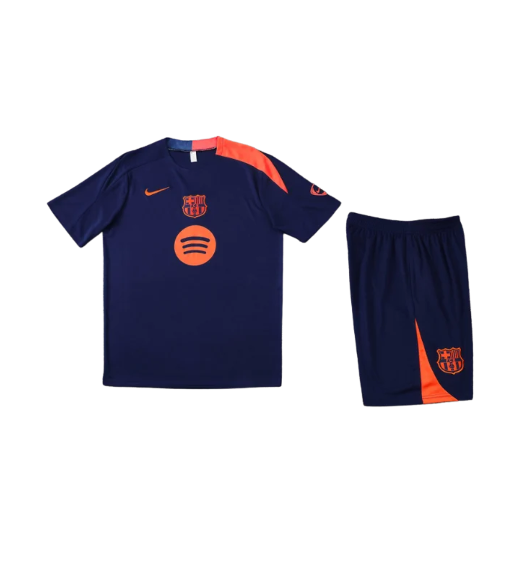 Chándal de manga corta/pantalones cortos del Barcelona 2025/2026 azul marino