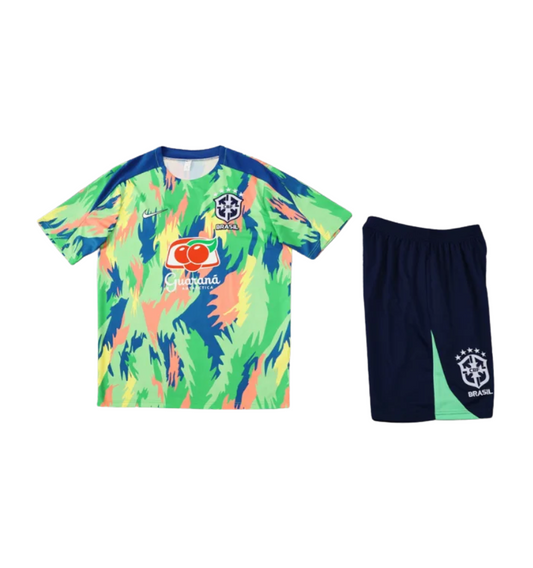 Chándal verde de manga corta/pantalones cortos para Brasil 2025