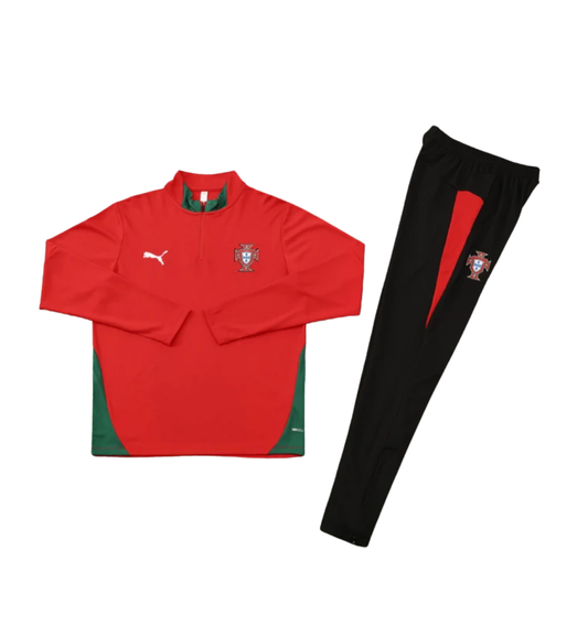Chándal rojo con cremallera 1/4 Portugal 2026