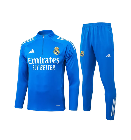 Real Madrid 2025/2026 1/4 Zipper Tracksuit Light Blue