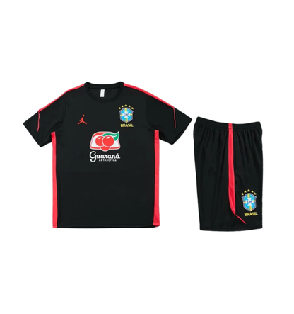 Brazil 2026 Short Sleeve/Shorts Tracksuit Black/Red
