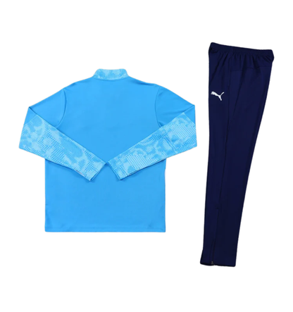 طقم رياضي أزرق بسحاب ربعي لمانشستر سيتي لموسم 2025/2026