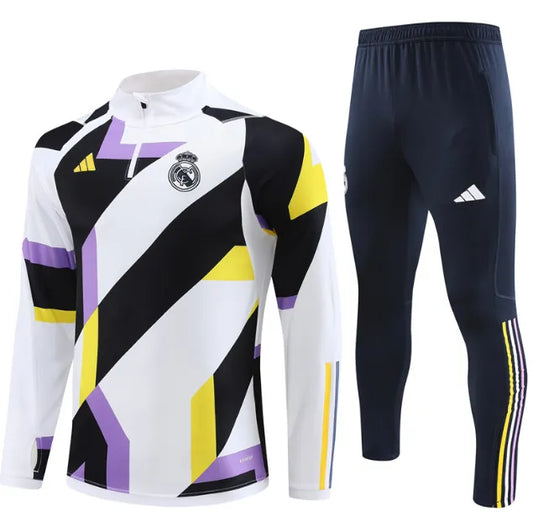 Chándal con cremallera 1/4 del Real Madrid 2023/2024, camuflaje blanco