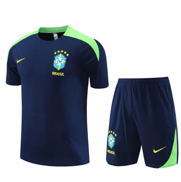 Chándal azul de manga corta/pantalones cortos de Brasil 2024