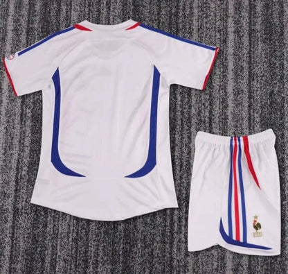 Conjunto retro de visitante de Francia 2006 para niños