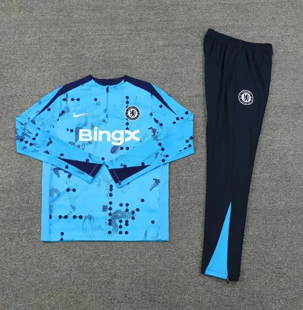 Chándal Chelsea 2024/2025 con cremallera 1/4, camuflaje azul