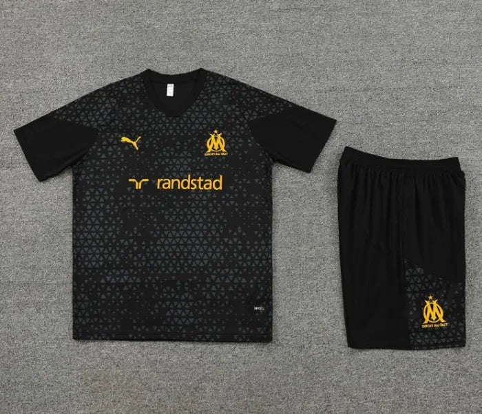 Chándal negro de manga corta y pantalón corto Marsella 2024/2025