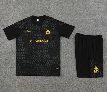 Chándal negro de manga corta y pantalón corto Marsella 2024/2025