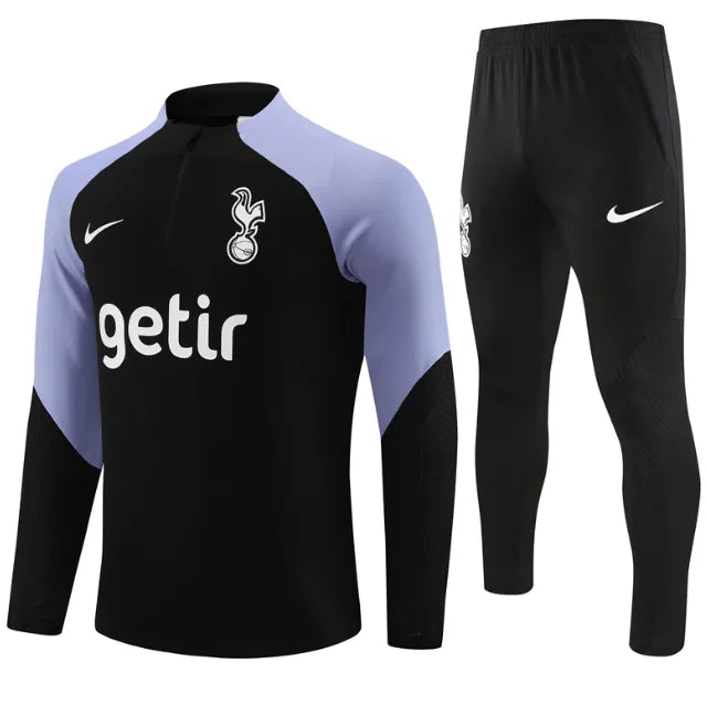 Chándal Tottenham Hotspur 2023/2024 con cremallera 1/4, color negro