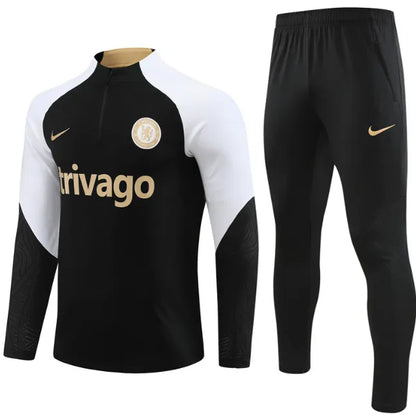 Chándal Chelsea 2023/2024 con cremallera 1/4, color negro