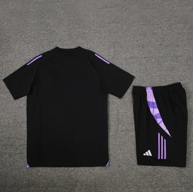 Chándal negro de manga corta y pantalones cortos de Alemania 2024