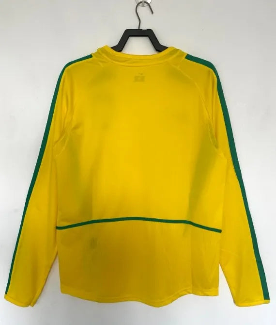 قميص رياضي طويل الأكمام بتصميم كلاسيكي من البرازيل 2002