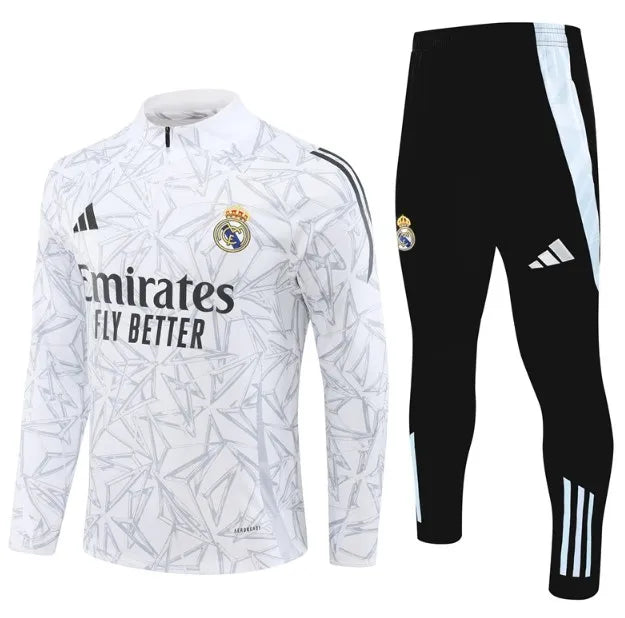 Chándal con cremallera 1/4 del Real Madrid 2024/2025, camuflaje blanco