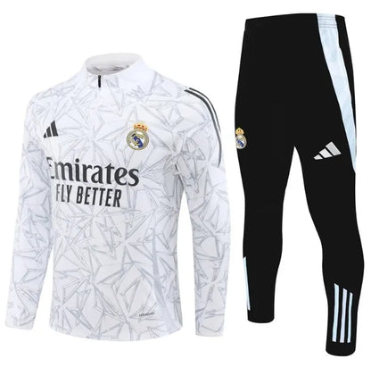 Chándal con cremallera 1/4 del Real Madrid 2024/2025, camuflaje blanco