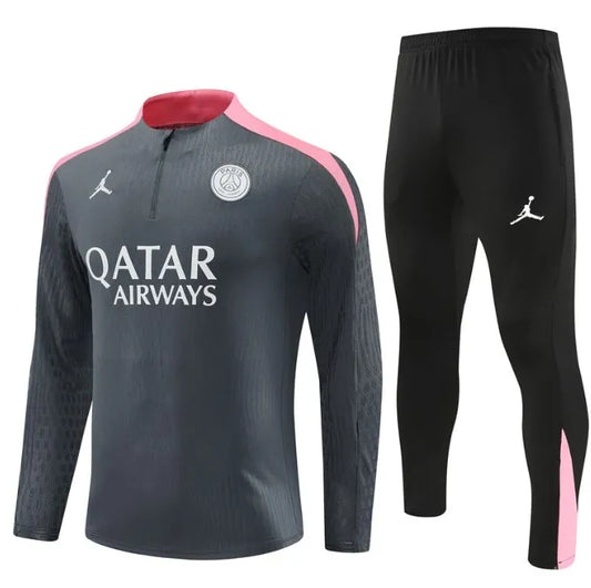 Chándal PSG 2024/2025 con cremallera 1/4 gris oscuro/rosa