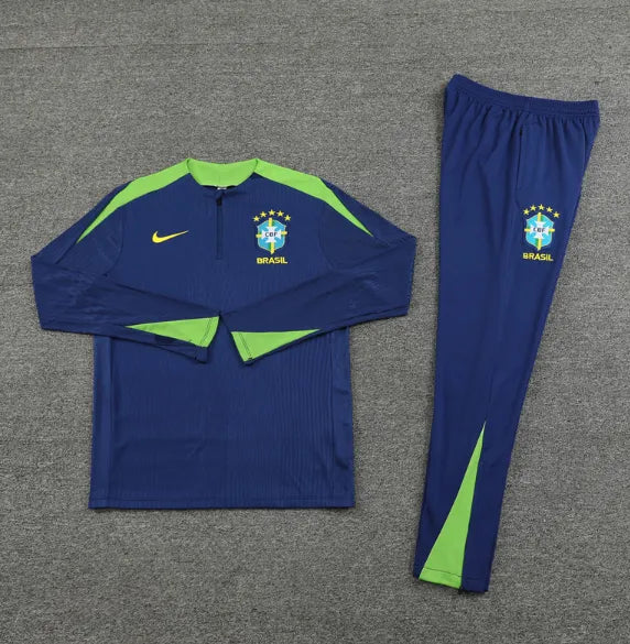 Chándal azul con cremallera 1/4 Brasil 2024