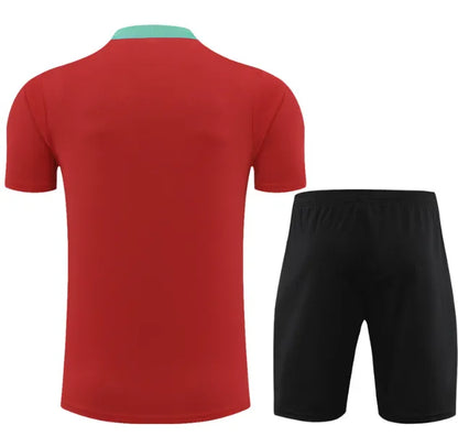 Chándal rojo de manga corta/pantalones cortos Portugal 2024