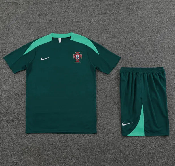 Chándal verde de manga corta/pantalones cortos de Portugal 2024