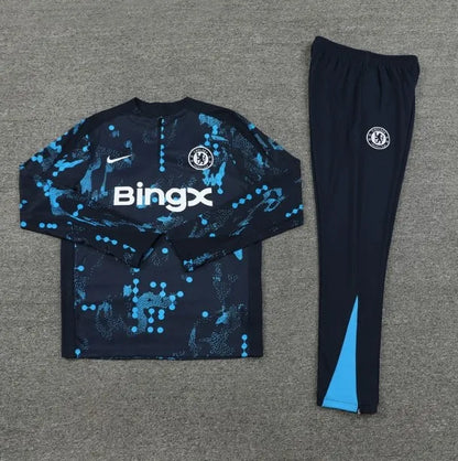Chándal Chelsea 2024/2025 con cremallera 1/4, camuflaje azul oscuro
