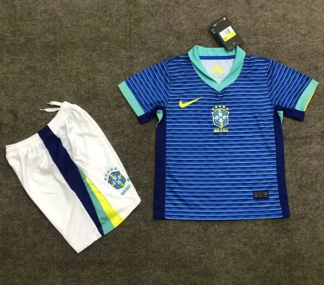 Conjunto visitante de Brasil 2024 (adultos y niños)