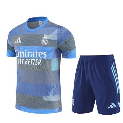 Real Madrid 2025/2026 Short Sleeve/Shorts Tracksuit Blue/Grey