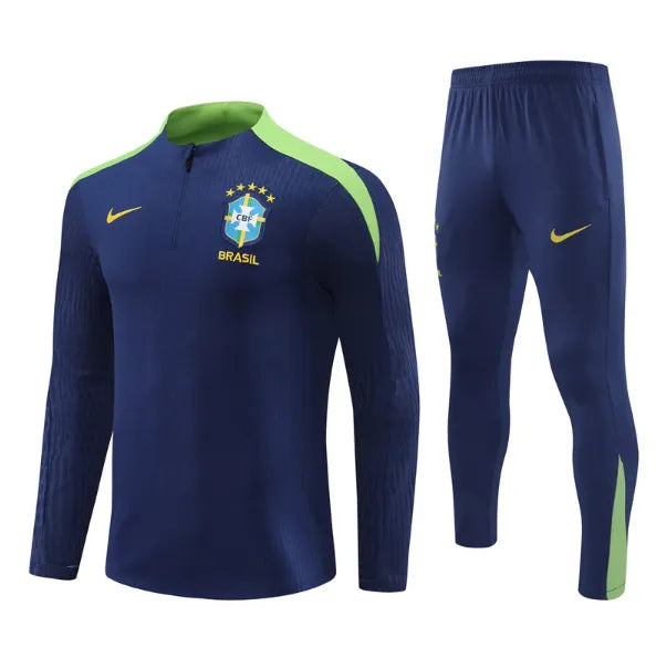 Chándal azul con cremallera 1/4 Brasil 2024