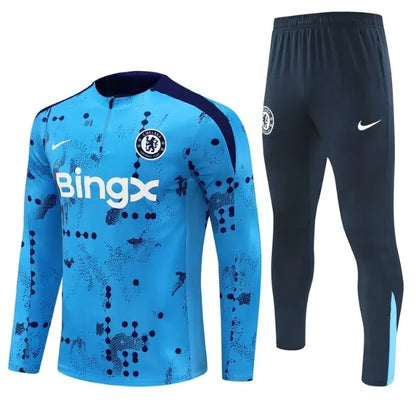 Chándal Chelsea 2024/2025 con cremallera 1/4, camuflaje azul