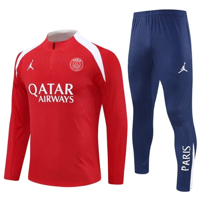 PSG 2025/2026 1/4 Zipper Tracksuit Red