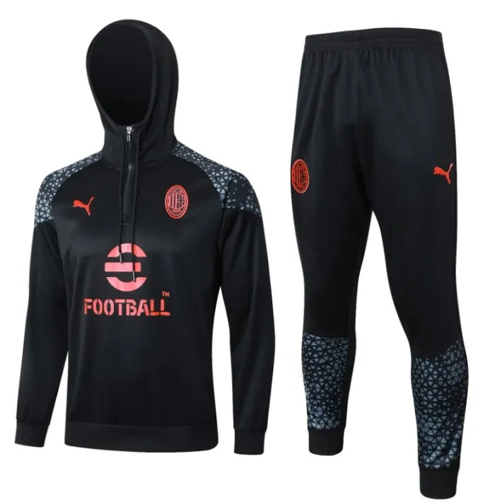 Chándal con capucha negro del AC Milan 2023/2024