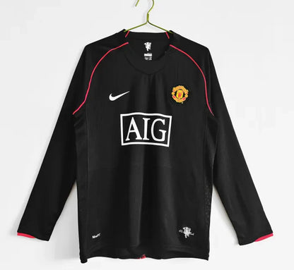 Camiseta retro de manga larga de visitante del Manchester United 2007/2008