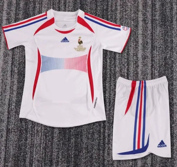 Conjunto retro de visitante de Francia 2006 para niños